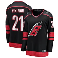 Women's Fanatics Alexander Nikishin Black Carolina Hurricanes Home Breakaway Jersey
