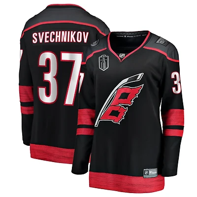 Women's Fanatics Andrei Svechnikov Black Carolina Hurricanes 2026 Stanley Cup Final Home Breakaway Jersey