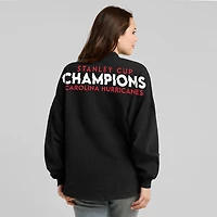 Women's Fanatics Black Carolina Hurricanes 2026 Stanley Cup Champions Lace-Up Spirit Jersey Long Sleeve T-Shirt