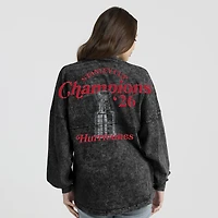 Women's Fanatics Black Carolina Hurricanes 2026 Stanley Cup Champions Mineral Wash Spirit Jersey Long Sleeve T-Shirt