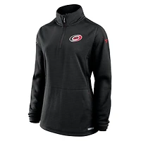 Women's Fanatics  Black Carolina Hurricanes Authentic Pro Rink Lightweight Quarter-Zip Pullover Sweatshirt