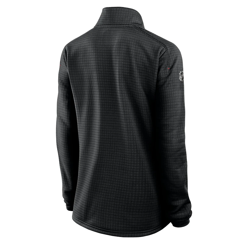 Women's Fanatics  Black Carolina Hurricanes Authentic Pro Rink Lightweight Quarter-Zip Pullover Sweatshirt