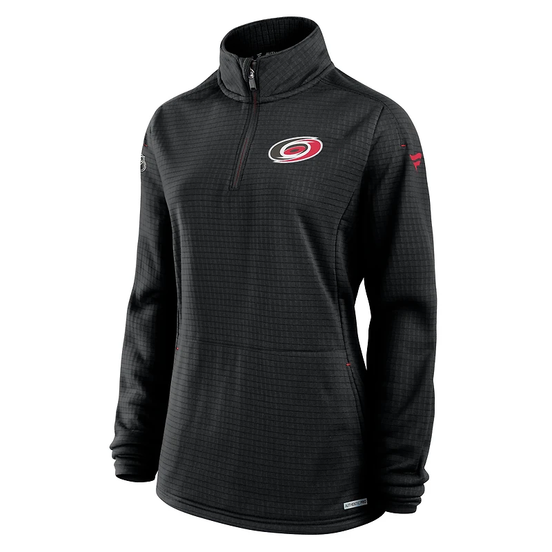 Pull à glissière quart de tour Authentic Pro Rink pour femme Fanatics Black Carolina Hurricanes