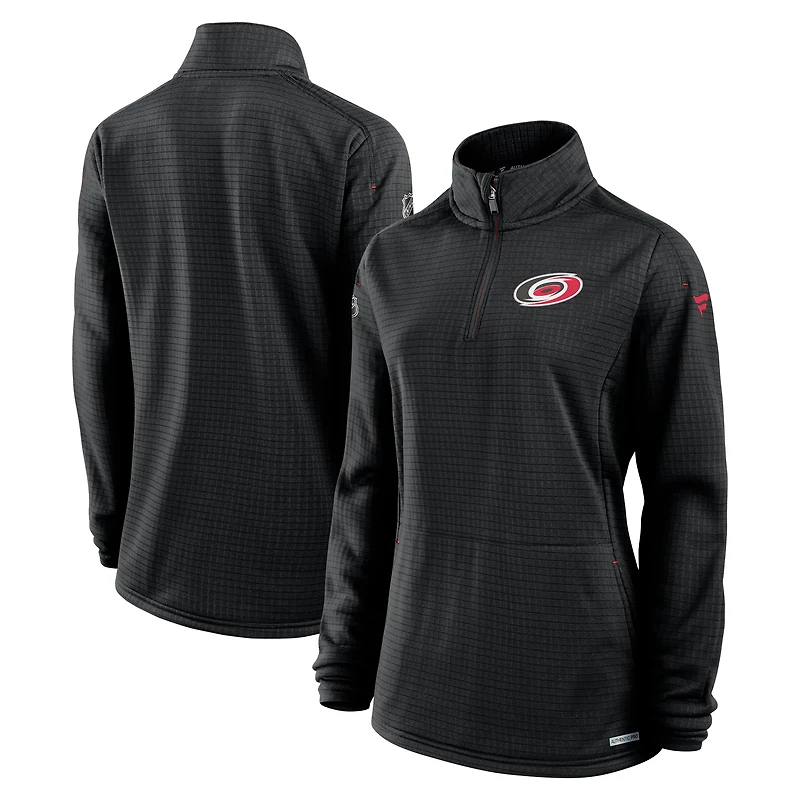 Pull à glissière quart de tour Authentic Pro Rink pour femme Fanatics Black Carolina Hurricanes