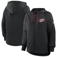Women's Fanatics Black Carolina Hurricanes Authentic Pro Rink Raglan Full-Zip Hoodie