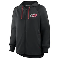 Sweat à capuche entièrement zippé Authentic Pro Rink Raglan des Carolina Hurricanes pour femmes Fanatics Black