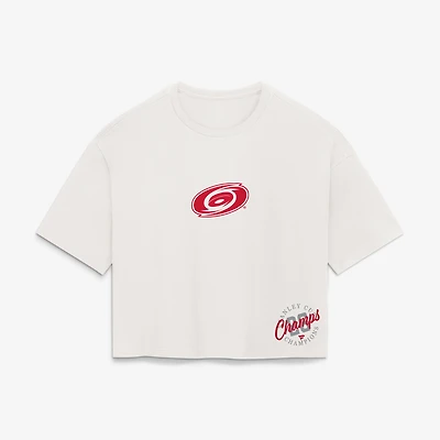 Women's Fanatics Cream Carolina Hurricanes 2026 Stanley Cup Champions Cropped Top