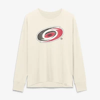Women's Fanatics Cream Carolina Hurricanes Distressed Logo Long Sleeve T-Shirt