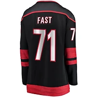 Maillot de joueur échappé à domicile Fanatics Jesper Fast noir des Hurricanes la Caroline pour femmes