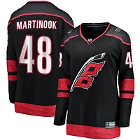 Fanatics Jordan Martinook pour femmes, maillot de joueur échappé à domicile des Hurricanes la Caroline, noir
