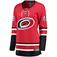 Fanatics Jordan Martinook pour femmes, maillot de joueur alternatif des Hurricanes la Caroline, rouge