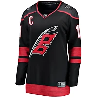 Fanatics Jordan Staal pour femmes, noir, Carolina Hurricanes, maillot de joueur échappé avec écusson capitaine