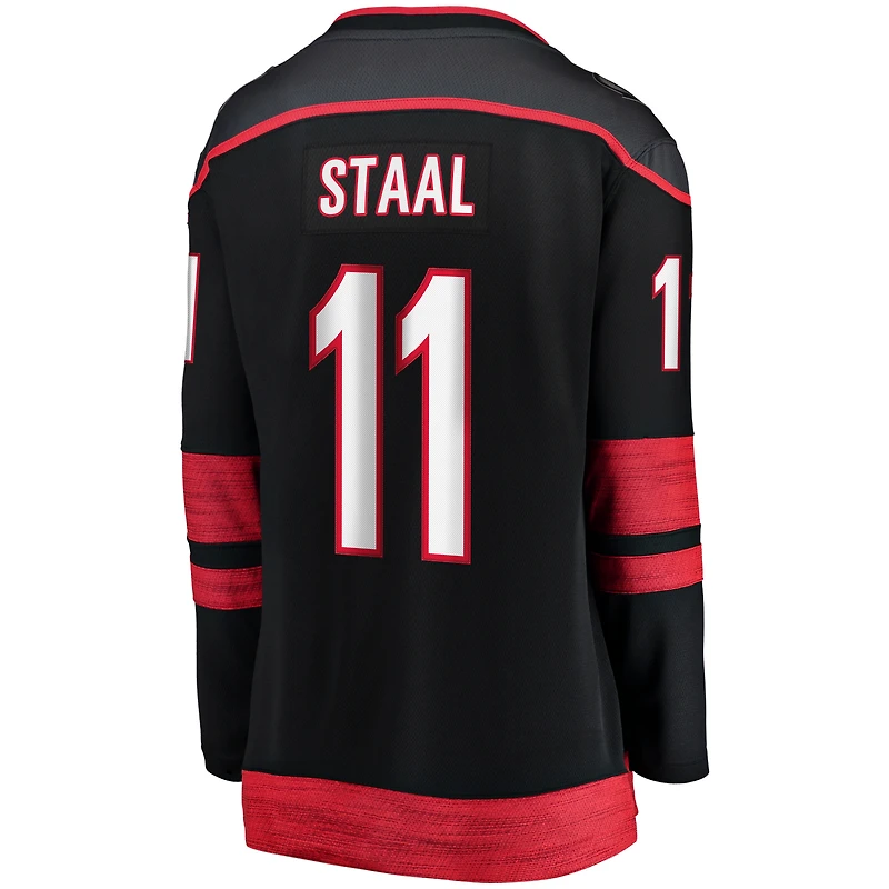 Fanatics Jordan Staal pour femmes, noir, Carolina Hurricanes, maillot de joueur échappé avec écusson capitaine