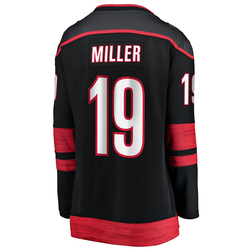 Women's Fanatics K'Andre Miller Black Carolina Hurricanes Home Breakaway Jersey