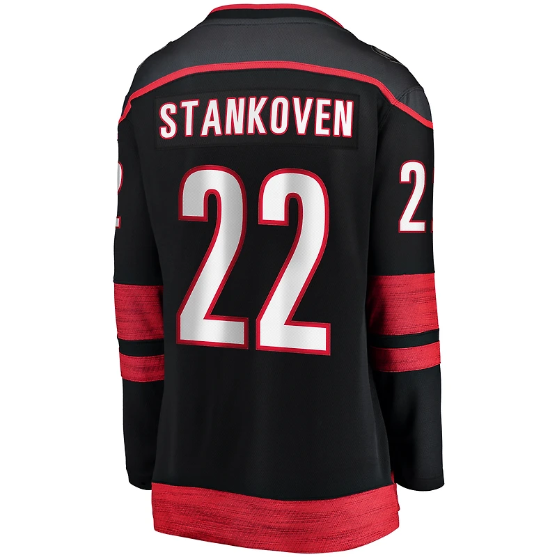 Women's Fanatics Logan Stankoven Black Carolina Hurricanes Home Breakaway Player Jersey