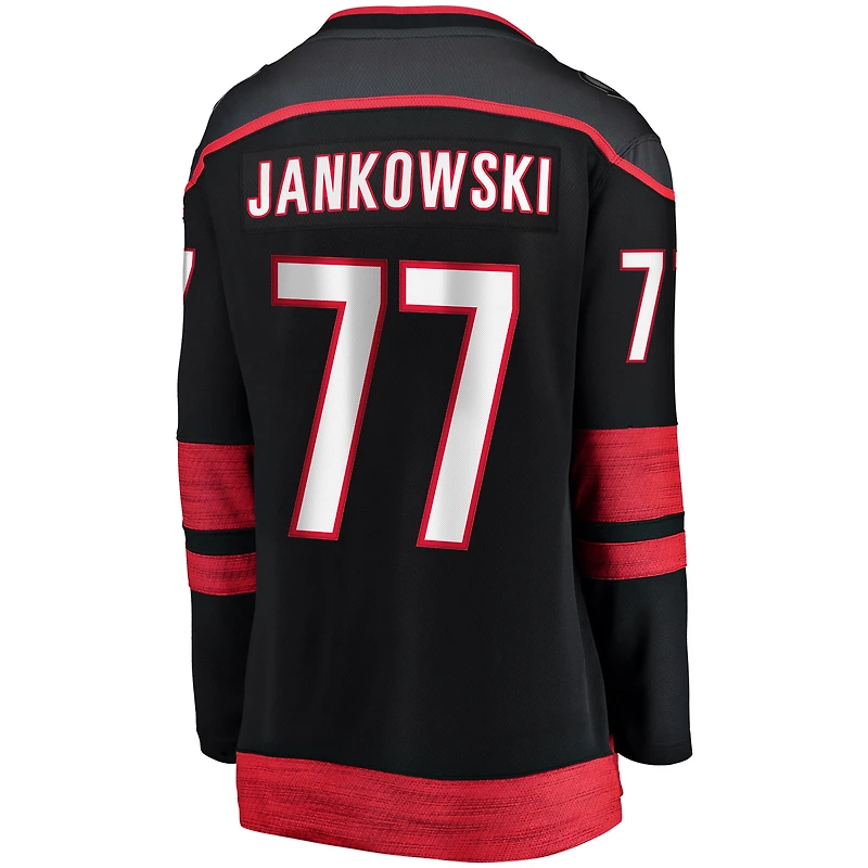 Maillot de joueur échappé à domicile des Hurricanes la Caroline, Mark Jankowski, fanatiques féminines, noir