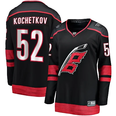 Maillot de joueur échappé à domicile Premier des Hurricanes la Caroline Pyotr Kochetkov, fanatiques femmes, noir