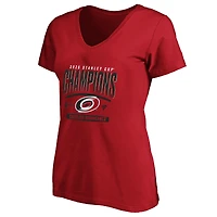 Women's Fanatics Red Carolina Hurricanes 2026 Stanley Cup Champions Plus Signature Roster V-Neck T-Shirt