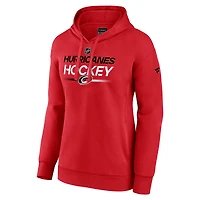 Women's Fanatics Red Carolina Hurricanes Authentic Pro Primary Logo Pullover Hoodie