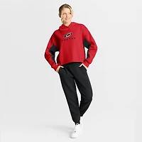 Sweat à capuche carré rouge carreaux arrière pour femmes Fanatics Carolina Hurricanes