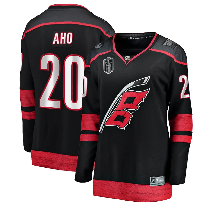 Maillot domicile Breakaway noir Sebastian Aho des Hurricanes de la Caroline, finale Coupe Stanley 2026, pour femmes (Fanatics).