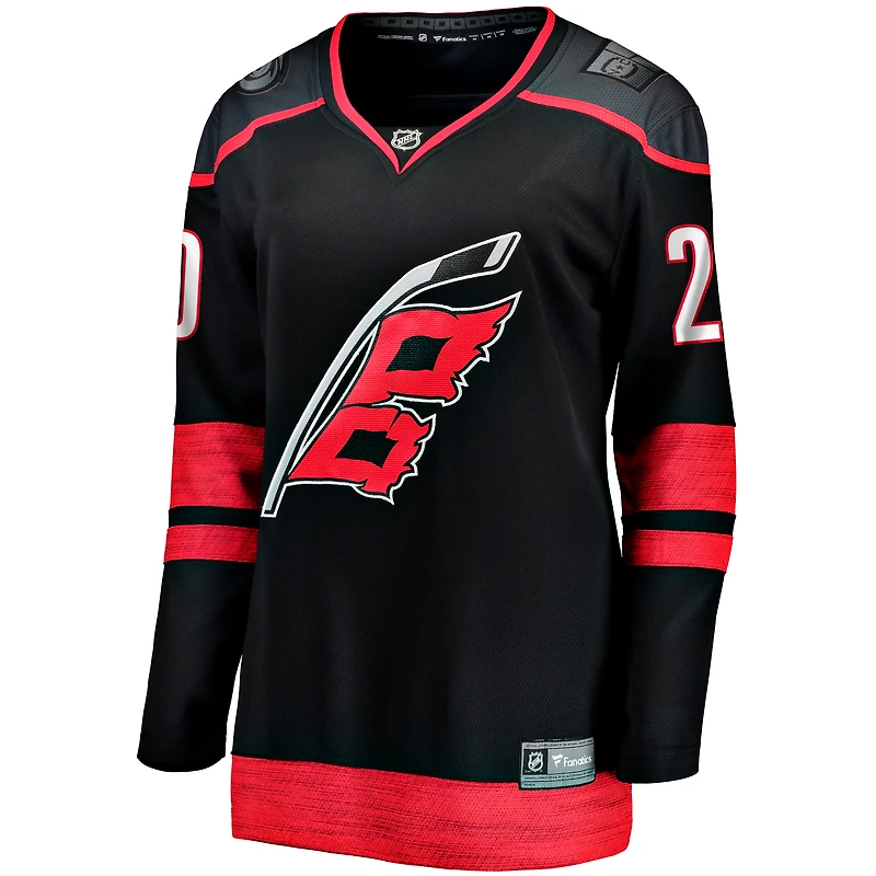 Maillot de joueur échappé à domicile des Hurricanes la Caroline Fanatics Sebastian Aho pour femmes, noir