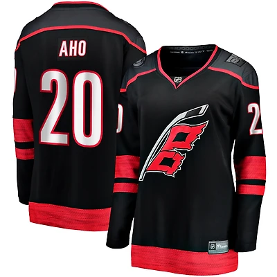 Maillot de joueur échappé à domicile des Hurricanes la Caroline Fanatics Sebastian Aho pour femmes, noir