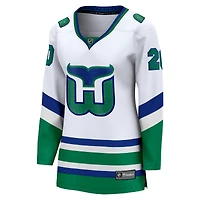 Fanatics pour femmes Sebastian Aho Blanc Carolina Hurricanes Whalers Premier Breakaway Maillot