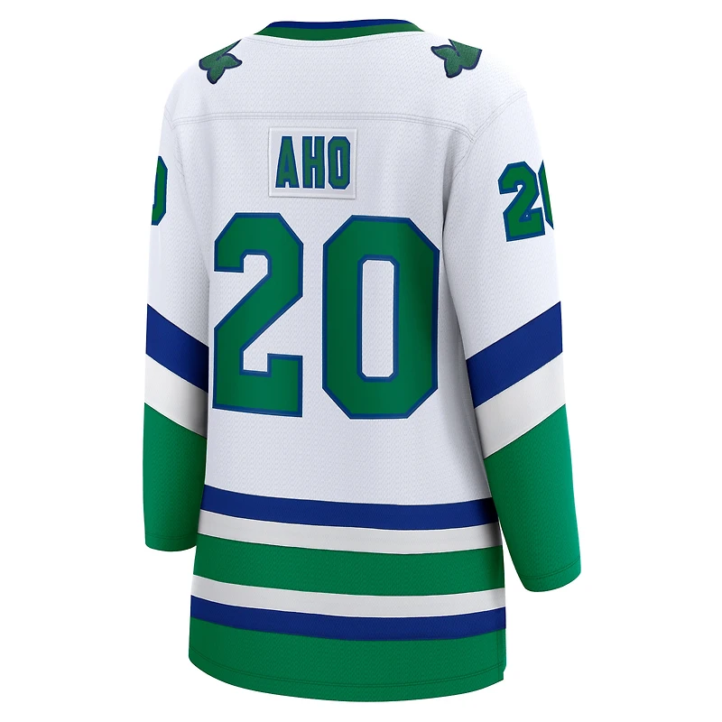 Fanatics pour femmes Sebastian Aho Blanc Carolina Hurricanes Whalers Premier Breakaway Maillot