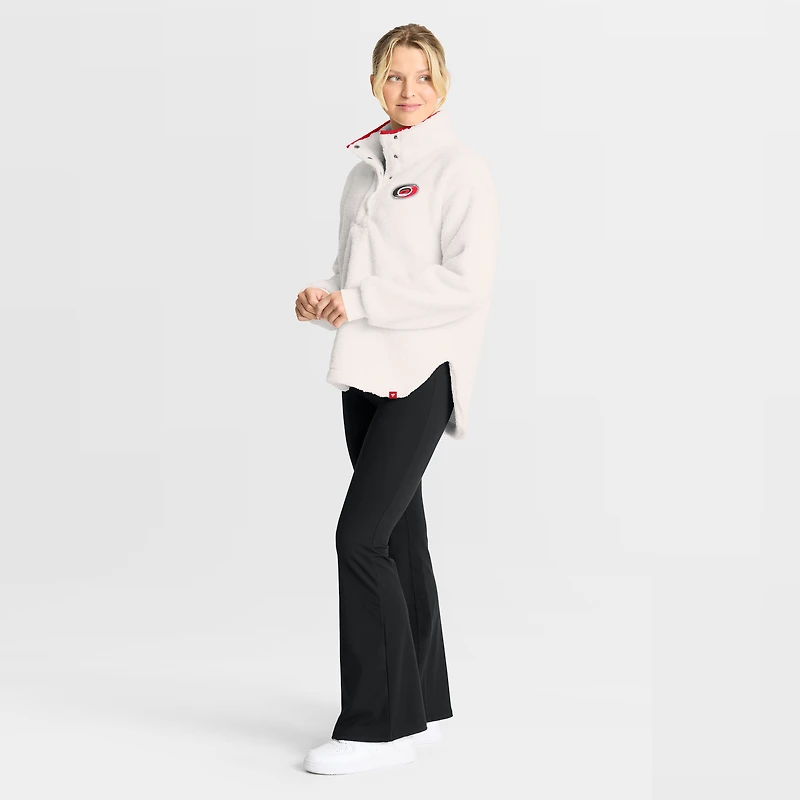Women's Fanatics White Carolina Hurricanes Rush Sherpa Half-Snap Pullover