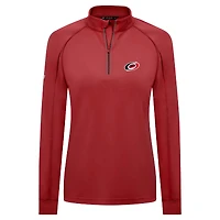 Haut à glissière quart de tour Kinetic Insignia Core Raglan rouge pour femme Levelwear Carolina Hurricanes