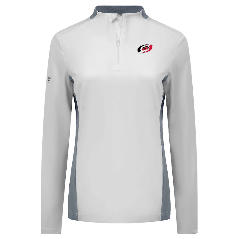 Women's Levelwear White Carolina Hurricanes Moxie Insignia Core Quarter-Zip Top