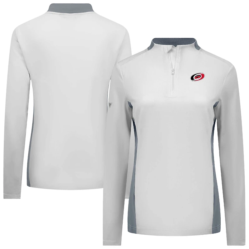Haut à glissière quart de tour Moxie Insignia Core blanc pour femme Levelwear Carolina Hurricanes