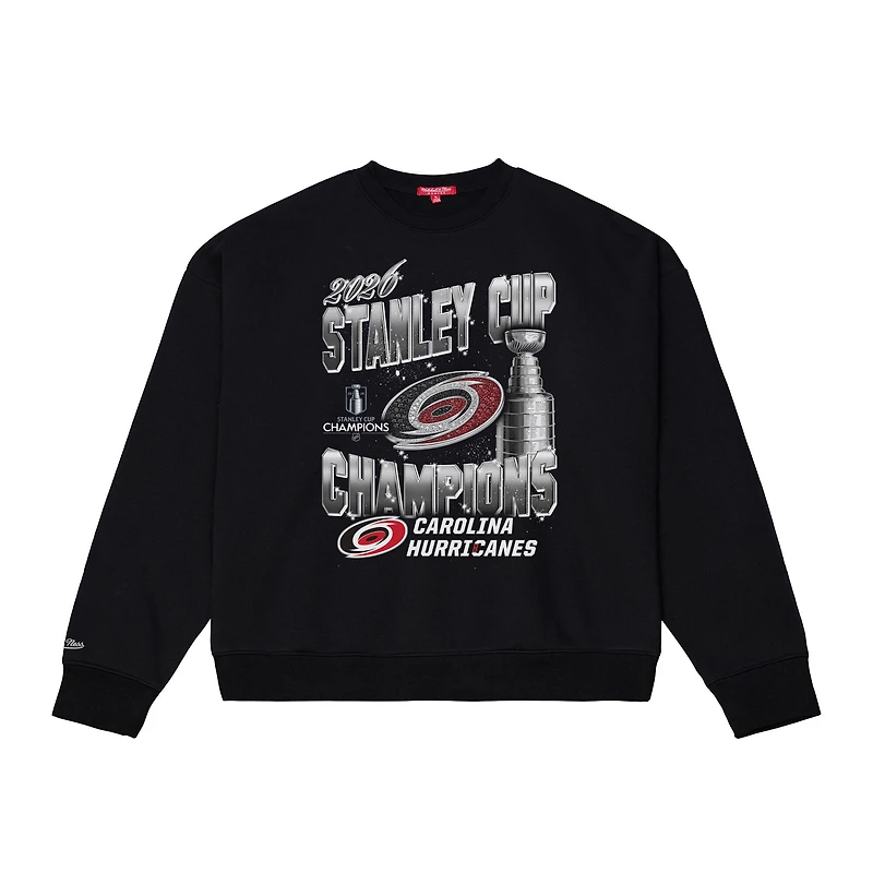 Women's Mitchell & Ness Black Carolina Hurricanes 2026 Stanley Cup Champions Sweatshirt