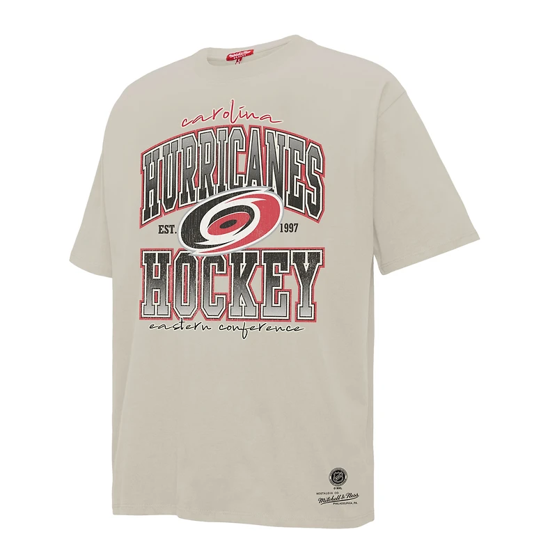 Women's Mitchell & Ness Cream Carolina Hurricanes Dump Chase Boyfriend T-Shirt
