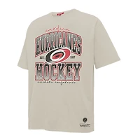 Women's Mitchell & Ness Cream Carolina Hurricanes Dump Chase Boyfriend T-Shirt