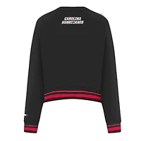 Women's Pro Standard  Black Carolina Hurricanes Area Code Cropped Pullover Sweatshirt