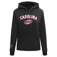 Chandail à capuchon en chenille classique Pro Standard noir des Hurricanes de la Caroline pour femmes