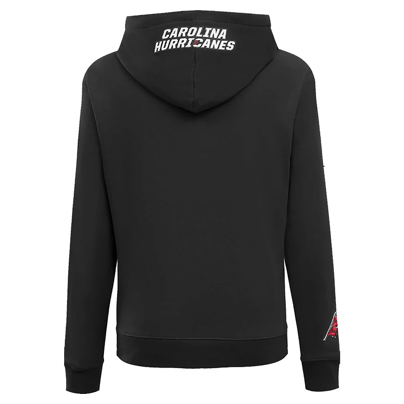 Chandail à capuchon en chenille classique Pro Standard noir des Hurricanes de la Caroline pour femmes