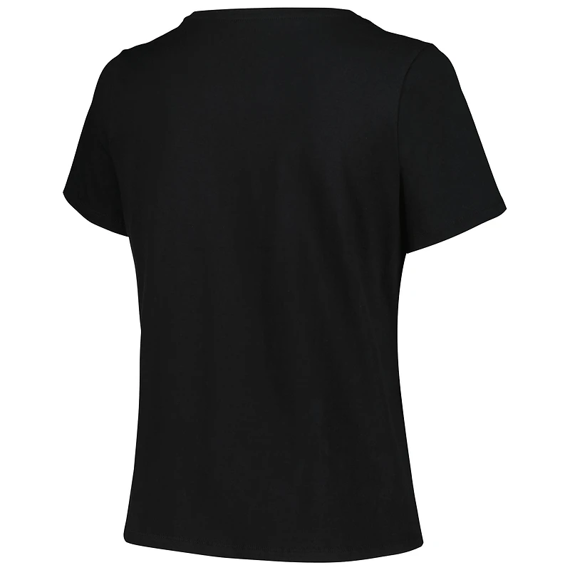 T-shirt noir avec logo en forme d'arche pour femmes, taille plus, Profile, Hurricanes de la Caroline