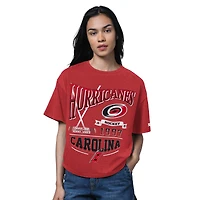 T-shirt surdimensionné pour femme Starter rouge chiné des Hurricanes de la Caroline, Temple renommée