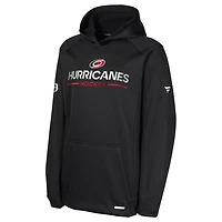 Youth Fanatics Black Carolina Hurricanes Authentic Pro Rink Raglan Hoodie
