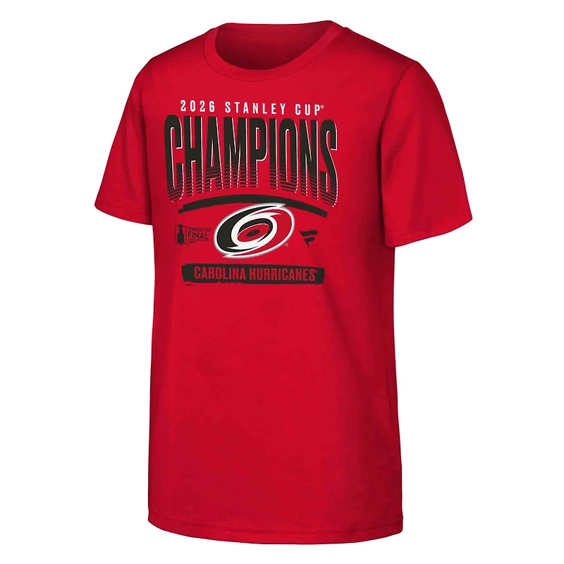 Youth Fanatics Red Carolina Hurricanes 2026 Stanley Cup Champions Signature Roster T-Shirt