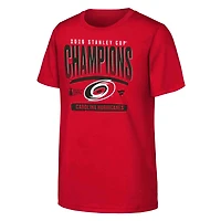 Youth Fanatics Red Carolina Hurricanes 2026 Stanley Cup Champions Signature Roster T-Shirt