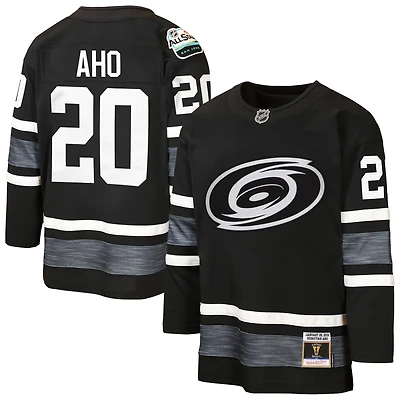 Maillot de puissance Mitchell & Ness pour enfant Sebastian Aho, noir, des Hurricanes la Caroline, match étoiles 2019