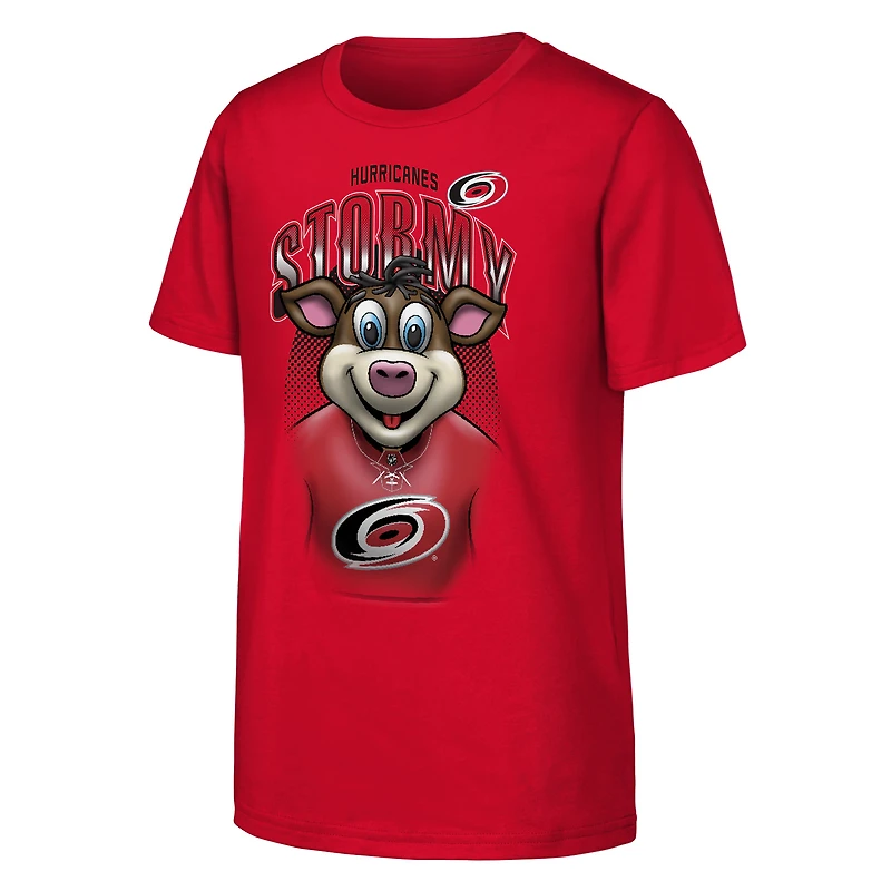 T-shirt rouge Youth Outerstuff à l'effigie de la mascotte des Hurricanes Caroline