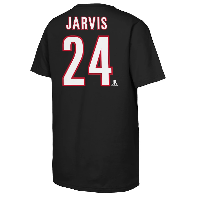Youth Outerstuff Seth Jarvis Black Carolina Hurricanes 2026 Stanley Cup Champions Name & Number T-Shirt