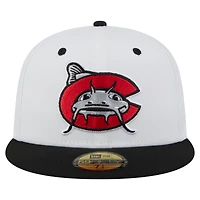 Men's New Era  White/Black Carolina Mudcats Authentic Collection 59FIFTY Fitted Hat
