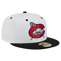 Men's New Era  White/Black Carolina Mudcats Authentic Collection 59FIFTY Fitted Hat