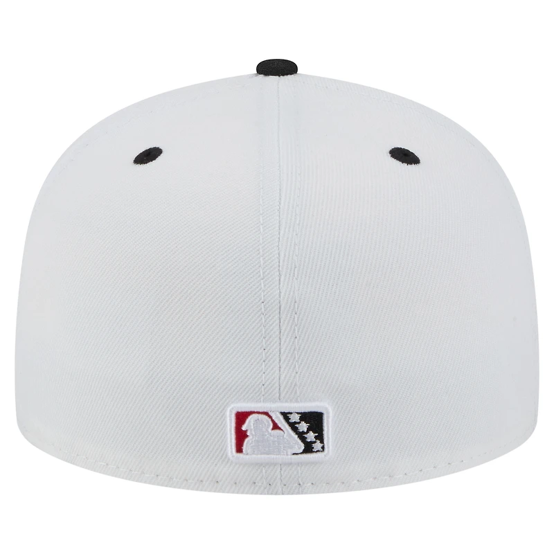 Men's New Era  White/Black Carolina Mudcats Authentic Collection 59FIFTY Fitted Hat